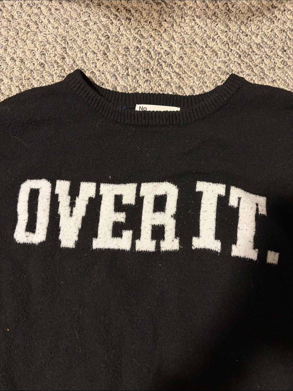 Black Lettered Sweater - Picture 3 of 3